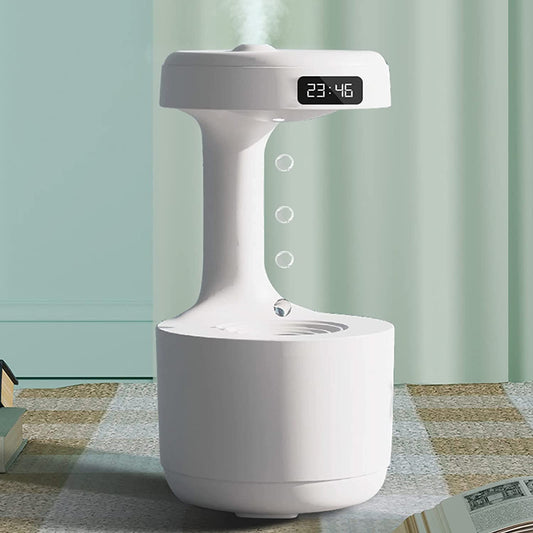 Cool Mist Humidifiers Anti-Gravity Water Droplet, Hovering Water Droplet Backflow Creative Humidifier with Silent Clock 28.16Oz (800Ml)