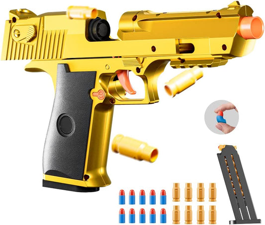 1911 EVA Soft Foam Ejection Toy Blaster, Shooting with Foam Darts, Blasters, Shooting Safe Games, Backyard Fun and Outdoor Games, Preschool Toys for Adults Boys Girls Ages 8 9 10 11 12+ (Gold)